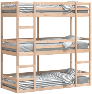 vidaXL Dreifach-Etagenbett 80x200 cm Massivholz Kiefer 3284251