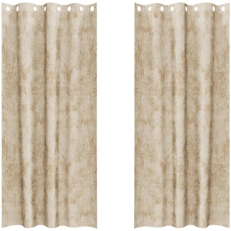 vidaXL Samtvorhänge mit Vorhängen 2 pcs Creme 245 x 140 cm Samt 4107666