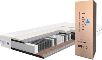 Taschenfederkernmatratze orthopädische 7-Zonen, zwei unterschiedlich feste Liegeseiten, TULENA, (Öko-Tex Zertifiziert), Wendematratze, Größe: 80x190 cm, H1 + H2 Basic