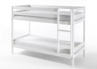 Homeline Etagenbett Kevin Etagenbett Kinderbett Weiss Hochbett Teilbar Massiv 90x200 cm