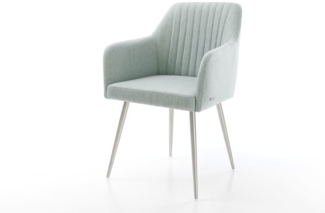 Esszimmerstuhl Greg-Flex Stripes Mint 4-Fuß konisch Edelstahl Taschenfederkern