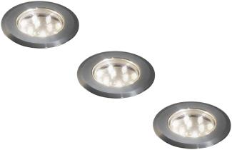 KONSTSMIDE No. 7469-000 Outdoor Mini LED Bodenspots 3tlg. Erweiterungsset Edelstahl