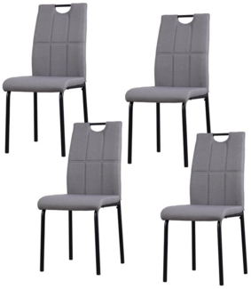 HTI-Living Polsterstuhl Esszimmerstuhl Denton Webstoff Hellgrau 4er-Set (Set, 4 St), Polsterstuhl
