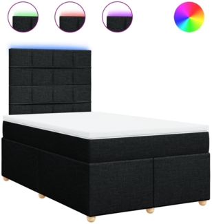 vidaXL Boxspringbett mit Matratze Schwarz 120x200 cm Stoff 3293549
