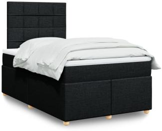 vidaXL Boxspringbett mit Matratze Schwarz 120x200 cm Stoff 3293549