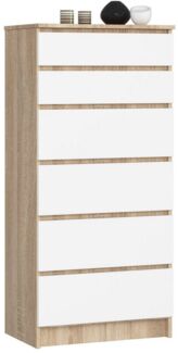 Raumhirsch Furniture Kommode mit 6 Schubladen 60 cm breit Holz Schrank, (viele Farbvarianten - Maße: 130 x 60 x 40 cm) - Hochwertig & stabil