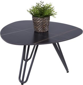 Gartentisch JUDIT - Aluminium, gesinterter Stein, Grau, 68 x 68 x 39 cm | Terrassentisch Wetterfest Outdoor Tisch