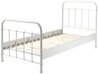 Metallbett Karlyn 210x98x111 Einzelbett Metall Weiß
