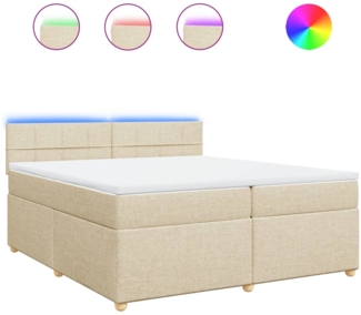 vidaXL Boxspringbett mit Matratze Creme 200x200 cm Stoff 3289092