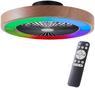 Brilliant AG Leuchten G60060-09 Slimline LED Deckenleuchte 49cm mit Ventilator natur schwarz