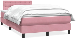 vidaXL Boxspringbett mit Matratze Rosa 120x220 cm Samt 3316640