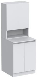 Roomart, Badezimmer Waschmaschinenschrank Atlantic, Waschmaschinenüberbau, Badregal, BHT: 70 x 191 x 70 cm, in Weiß