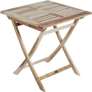 Gartentisch LILLY quadratisch - Teak, Natur, 70x70x75cm | Terrassentisch Wetterfest Outdoor Tisch