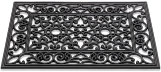 matches21 HOME & HOBBY Fußmatte Hartgummi Fußmatte Ornamente rechteckig 40x60 cm schwarz, rechteckig, Höhe: 12 mm, Wetterfeste Aussen-Bereich Türmatte als Outdoor Schmutzfangmatte