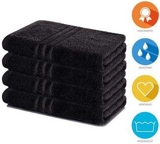 Lavea Duschtücher 4er Set Duschtuch 70x140 cm, Elena Frottee Handtücher, (Set, 4-St), Dusch-Handtuch, 500 g/m² Frottier, weich & saugstark, pflegeleicht