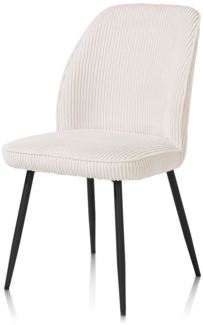 2er Set LEONIDAS Esszimmerstuhl weiß Veloursstoff Rivas 52cm x 87cm x 61cm