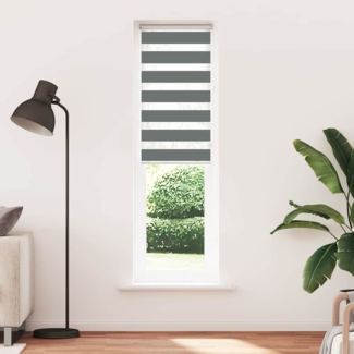 vidaXL Zebrarollo Dunkelgrau 65x200 cm Stoffbreite 60,9 cm Polyester 4014150