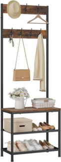 Woltu Kleiderständer, (1 St), aus Metall mit 7 Haken aus Holz Stahl Vintage