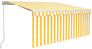 vidaXL Markise Manuell Einziehbar mit Rollo 3,5x2,5 m Gelb & Weiß 3069278