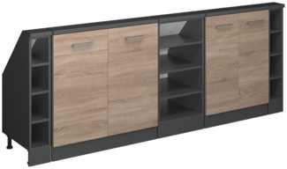 Küchenschrank für Dachschrägen R-Line Sonoma 215 cm 5er Set Vicco