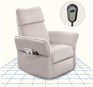 FLEXISPOT Loungesessel Relaxsessel – Elektrischer Liegesessel, drehbarer Schaukelstuhl (mit 3D-Kopfstütze, 180-225° verstellbaren Armlehnen, Rocking- & 360° Drehfunktion, mit Seitentaschen), Fernsehsessel mit verstellbare Rückenlehne im Wohnzimmer