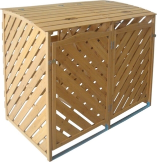 TrendLine Mülltonnenbox Holz 2 x 240 l Mülltonnen Müllbox Mülltonnenverkleidung