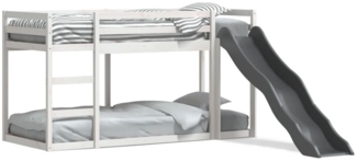 vidaXL Etagenbett mit Rutsche & Leiter Weiß 90x190cm Massivholz Kiefer 3284246