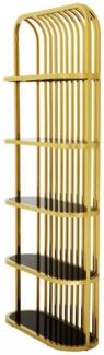 Casa Padrino Luxus Regal Schrank Gold mit schwarzem Glas - Luxus Kollektion