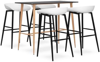 vidaXL 5-tlg. Bar-Set Schwarz und Weiß 3057466