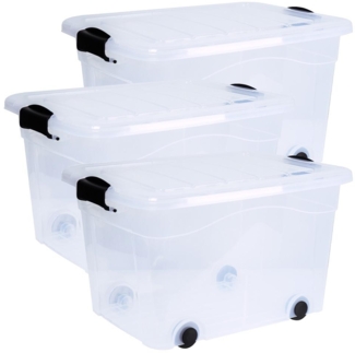 SIENA HOME Aufbewahrungsbox Anzio 20 l 3er-Set mit Rollen