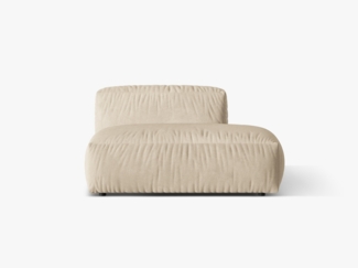 Micadoni Ecksofa-Modul Martina 1-Sitzer Samt Helles Beige Rechts