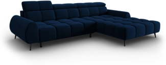 Micadoni Ecksofa Alyse 5-Sitzer Samt Königsblau Rechts