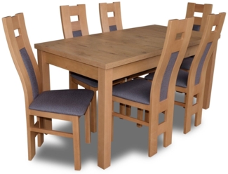 Beautysofa Sitzgruppe Essgruppe Tisch- und 6 Stuhl-Set Tischgruppe Laminat Tischplatte