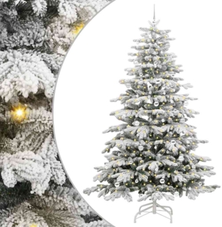 vidaXL Künstlicher klappbarer Weihnachtsbaum Weiß 240 cm PE und PVC 3395663