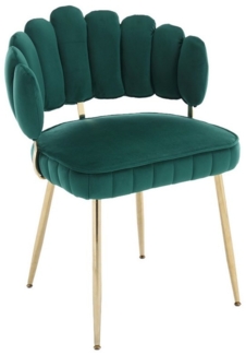 BlingBin Esszimmerstuhl Wohnzimmersessel Polsterstuhl (mit bequemer Blüten-Rückenlehne, Metall-Stuhlbeine(Satz von 2), 2 St), 58×56×78 cm,für Esszimmer,Wohnzimmer,Schlafzimmer,Büro