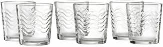 Ritzenhoff & Breker Whiskybecher Wave, 6er Set, Whisky Becher, Trinkglas, Whiskyglas, Glas, Klar, 250 ml, 812046