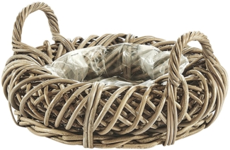 Kobolo Pflanzkübel Pflanzschale aus Rattan - Kubu grey mit Folie