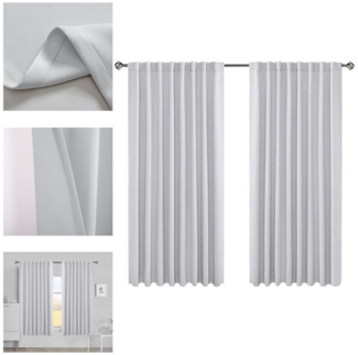 BTTO V&G Verdunkelungsvorhang Thermovorhänge,Gardine 5 Farben,2 St,Verdunkelungsvorhang,Blickdicht, Multifunktionsband,132x160/132x213/132x244cm,Polyester,Wohnzimmer Deko