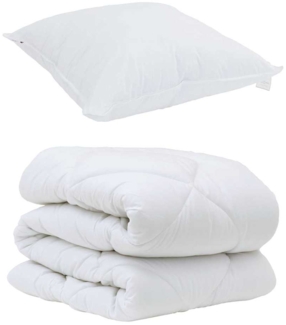 vidaXL Bettdecke mit Kissen 2 pcs Weiß Mikrofaser 3376637