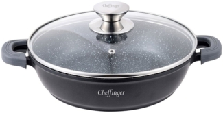 Pfanne Bratpfanne Schmorpfanne mit Glasdeckel Aluguss Ø36cm CF-SC36