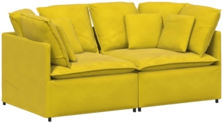 vidaXL Modulares Sofa mit Kissen Samt Gelb 3321255