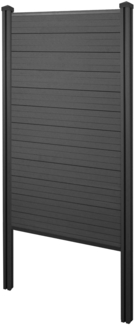 WPC-Sichtschutz Sarthe, Windschutz Zaun, WPC-Pfosten zum Einbetonieren ~ Basiselement schmal, 105cm anthrazit