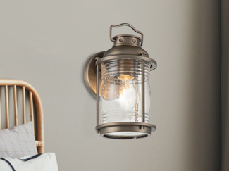 LED Industrial Wandlaterne für Innen & Außen, Bronze Höhe 28cm