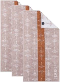 JOOP! Handtuch Classic / Infinity Kollektion, 3er Pack - Walkfrottier Beige Divided 50x100cm