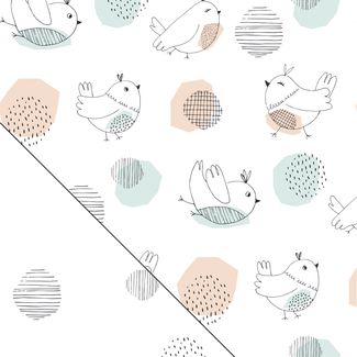 Theraline Bezug für Stillkissen 190cm Stillkissenbezug Vögelchen flieg