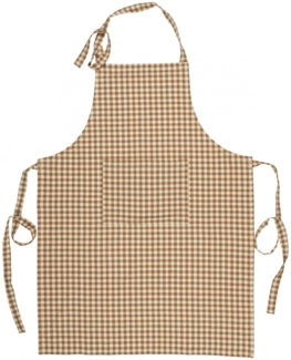 Ib Laursen - Schürze Küchenschürze Kochschürze Baumwolle Braun Kariert 66199-49