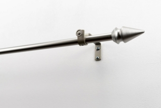 GARESA Gardinenstange SPYRNA mit offenem Träger, Ø 16 mm, 1-läufig, Wunschmaßlänge, mit Bohren, verschraubt, Holzwerkstoff, Metall, Vorhanggarnitur, verlängerbar, Spitze, ohne Ringe