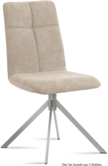 Esszimmerstuhl (4er-Set) Dorine 47 x 92 x 60 Edelstahl/Natur