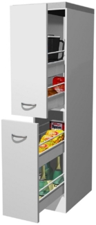 Flex-Well Apothekerschrank Demi Apothekerschrank Küche - 30 cm breit - Weiß – Witus