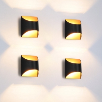 Nettlife Wandleuchte Wandleuchte Innen Schwarz Gold G9, LED wechselbar, Keramik Wandbeleuchtung für Schlafzimmer Wohnzimmer Kinderzimmer